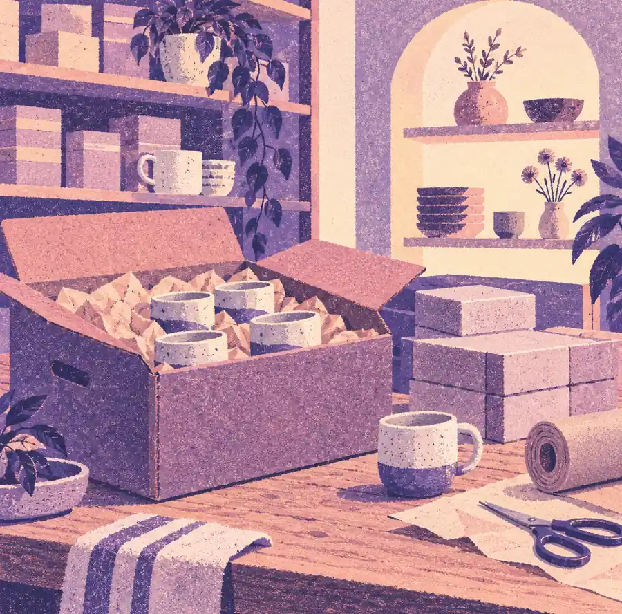 Illustration of local businesses equipment and workspace